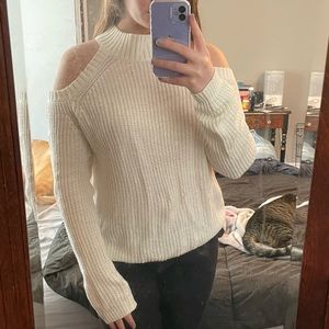 Cute white knit cutout sweater